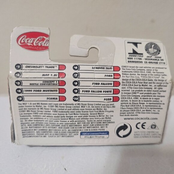 2001 Mattel Wheels Matchbox Diecast Coca Cola #9 Ford Falcon Forte NIB - Picture 4 of 6